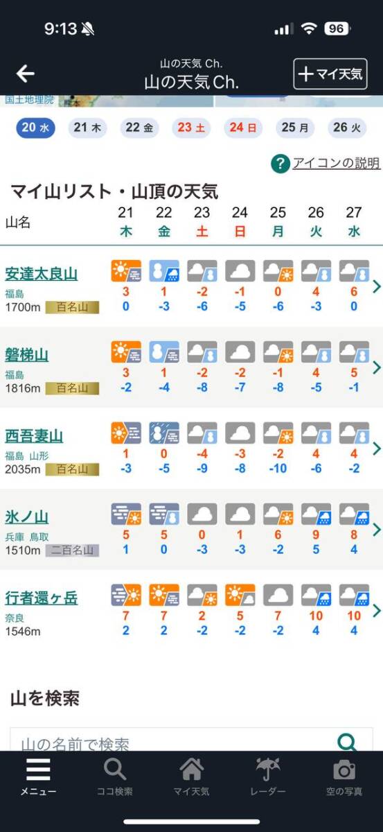 有料の天気予報で山の天気を調べたらとても便利だった話