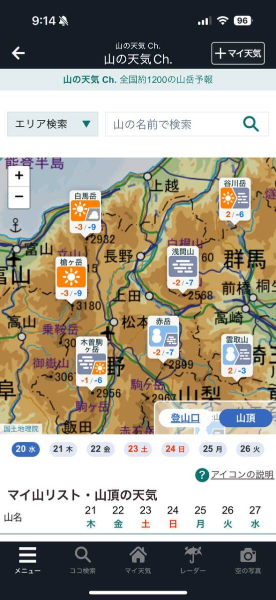 有料の天気予報で山の天気を調べたらとても便利だった話