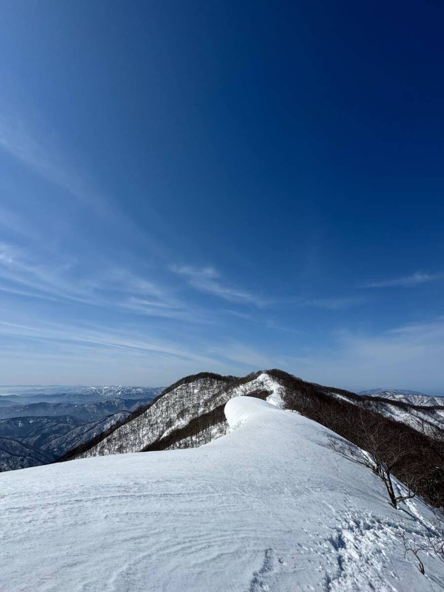 雪深すぎる大雪庇ロードの絶景!! 伊吹山地の最北の山「横山岳」