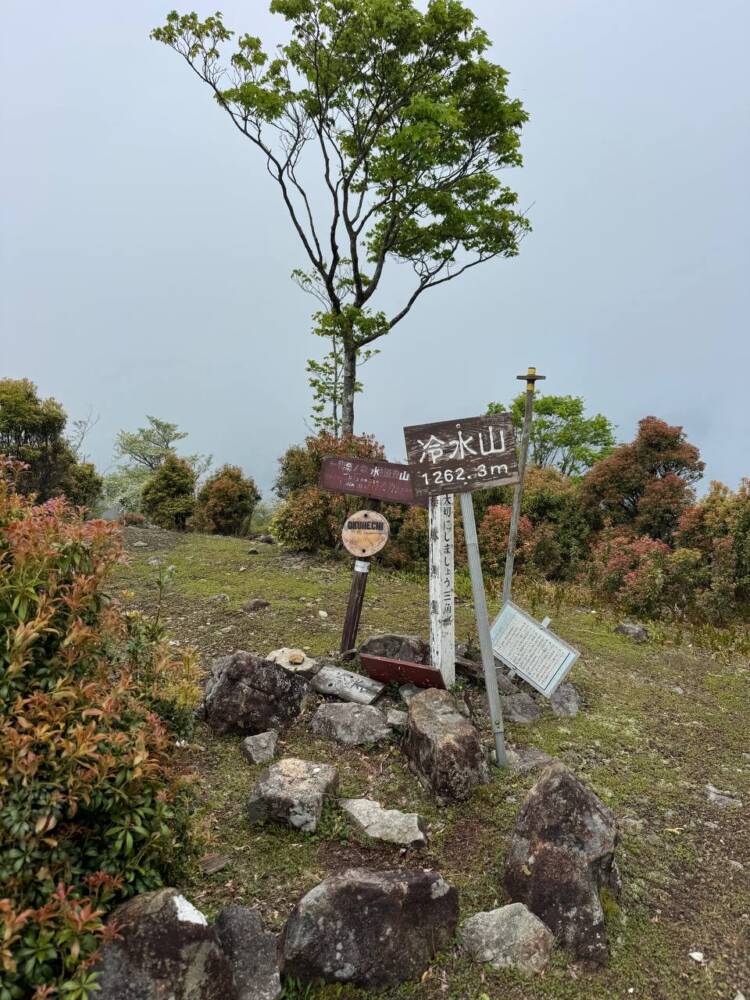 かつては修験者が往来した1000m超の山脈が続く果無山脈の最高峰『冷水山』